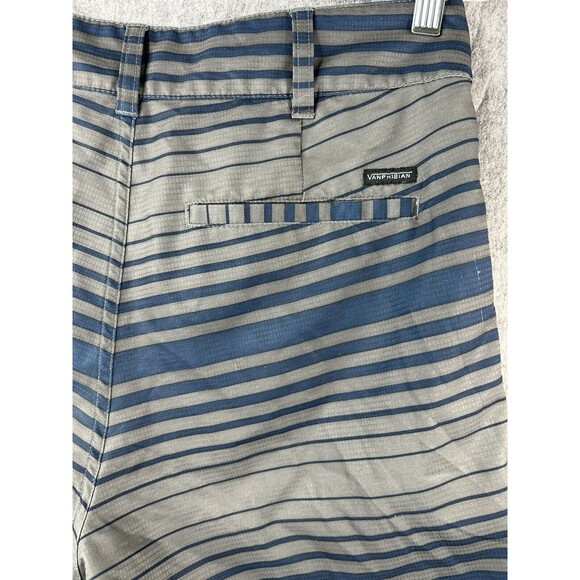 Vans Vanphibian Series Shorts Men’s 30 Gray Black Striped Chino Outdoor Casual - Picture 4 of 8